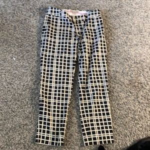 cream and black banana republic pants